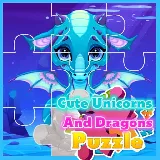 Cute Unicorns And Dragons Puzzle
